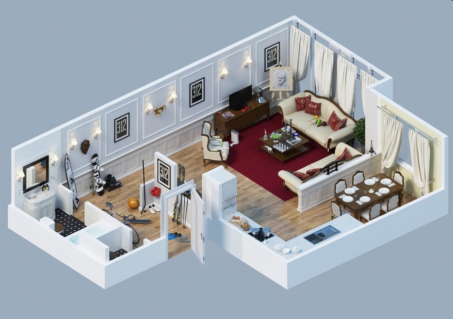 Mô hình căn hộ chung cư  Nội thất 3D chung cư  Sa bàn chung cư